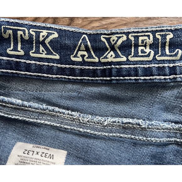 TK Axel Jeans Mens Slim Boot 32x32* Distressed Stretch Cowboy Festival Casual - Picture 3 of 12